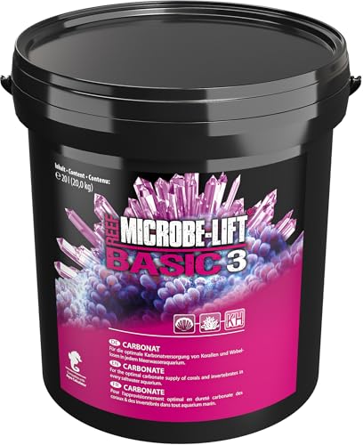 MICROBE-LIFT Basic 3 Carbonat - 20 kg - Hochreiner Carbonatzusatz (KH), essentiell für die Korallenversorgung, Wachstum und die Wasserqualität in Meerwasseraquarien. von MICROBE-LIFT