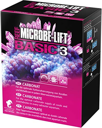 MICROBE-LIFT Basic 3 Carbonat - 1000 g - Hochreiner Carbonatzusatz (KH), essentiell für die Korallenversorgung, Wachstum und die Wasserqualität in Meerwasseraquarien. von MICROBE-LIFT