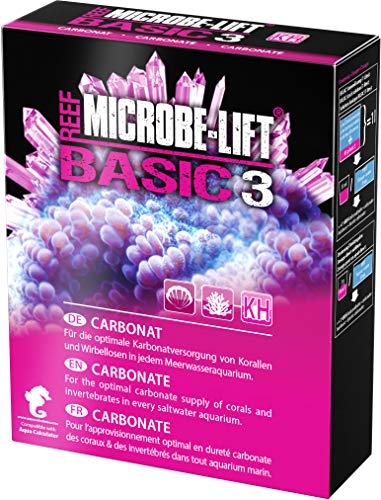 MICROBE-LIFT Basic 3 Carbonat - 500 g - Hochreiner Carbonatzusatz (KH), essentiell für die Korallenversorgung, Wachstum und die Wasserqualität in Meerwasseraquarien. von MICROBE-LIFT