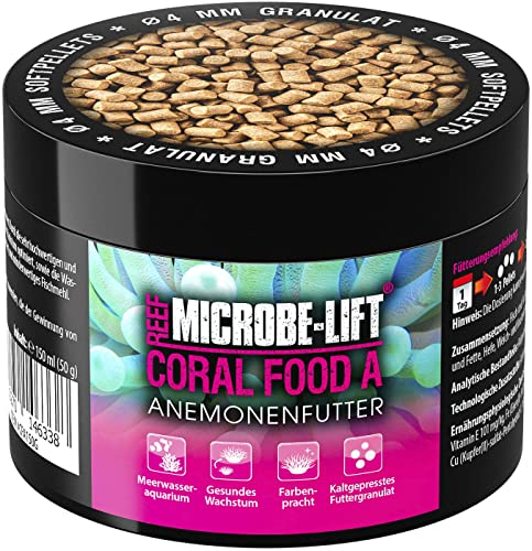 MICROBE-LIFT® - Coral Food A | Anemonenfutter | Soft Granulat Futter für Anemonen in jedem Meerwasseraquarium | Fördert die natürliche Farbgebung und das Wachstum | kaltgepresst | Inhalt: 150 ml / 50 g von MICROBE-LIFT