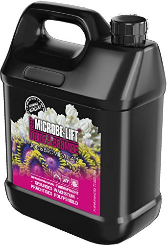 MICROBE-LIFT - Iodide & Bromide - Jodid- und Bromidzusatz für jedes Meerwasseraquarium. Jod und Bromid mit pH-Stabilisierer für das gesunde Wachstum von Korallen und Wirbellose. - Inhalt: 3785g von MICROBE-LIFT
