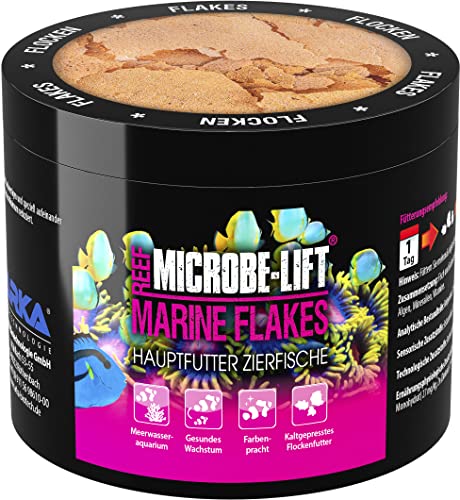 MICROBE-LIFT Marine Flakes - 500 ml - Qualitäts-Flockenfutter für Meerwasserfische, fördert Farbenpracht und Wachstum, kaltgepresst, unterstützt die Fischgesundheit. von MICROBE-LIFT