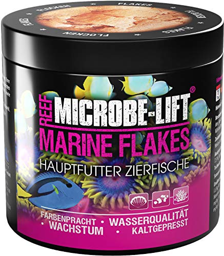 MICROBE-LIFT Marine Flakes - 250 ml - Qualitäts-Flockenfutter für Meerwasserfische, fördert Farbenpracht und Wachstum, kaltgepresst, unterstützt die Fischgesundheit. von MICROBE-LIFT