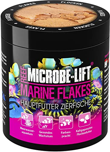 MICROBE-LIFT Marine Flakes - 250 ml - Qualitäts-Flockenfutter für Meerwasserfische, fördert Farbenpracht und Wachstum, kaltgepresst, unterstützt die Fischgesundheit. von MICROBE-LIFT