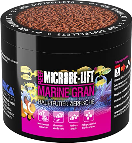 MICROBE-LIFT® - Marine Gran | Soft Granulat Fischfutter für Fische in jedem Meerwasseraquarium | Kaltgepresstes Futter, fördert Farbenpracht & Wachstum von Fischen| Inhalt: 500 ml / 300 g von MICROBE-LIFT