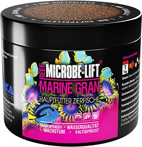 MICROBE-LIFT Marine Gran - 500 ml - Hochwertiges Soft Granulat Fischfutter, fördert Farbenpracht und Wachstum von Meerwasser-Fischen, kaltgepresst. von MICROBE-LIFT