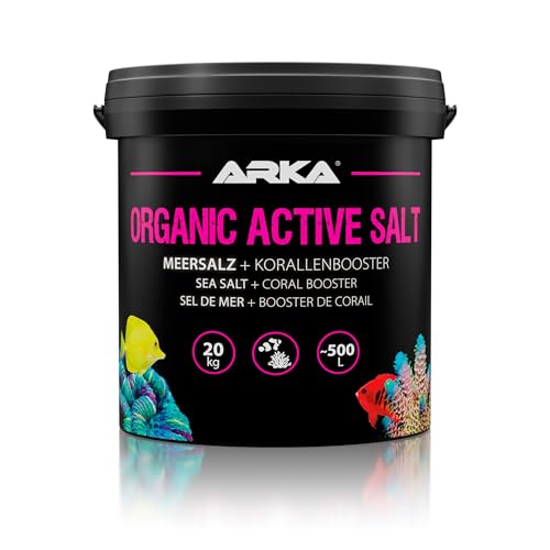 ARKA Organic Active Salt - 20 kg - Qualitäts-Meersalz mit organischen Bestandteilen, fördert Wachstum und Farbenpracht der Korallen in Meerwasseraquarien. von ARKA