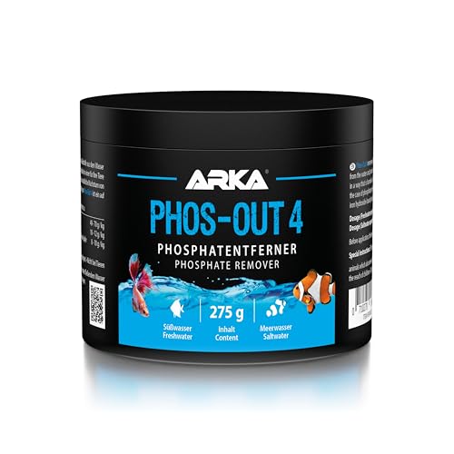 Phosphatentferner Aquarium – ARKA Phos-Out 4 Granulat 500 ml – entfernt Phosphat, Silikat & Gelbstoffe – Eisenhydroxid-Absorber für Süß- & Meerwasser – inkl. Filterbeutel – pH-neutral von ARKA