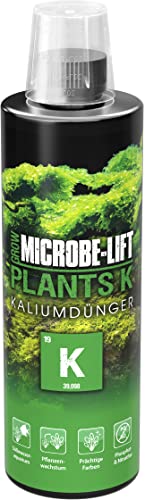MICROBE-LIFT Plants K - Pflanzendünger - (Qualitäts-Kaliumdünger für alle Arten Wasserpflanzen in jedem Süßwasser Aquarium, sorgt für einen üppigen Pflanzenwuchs und beugt einem Kaliummangel Ihrer Wasserpflanzen nachhaltig vor, Wasseraufbereiter, ausreichend für 9.200 Liter) 473 ml von MICROBE-LIFT