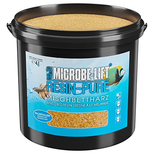 MICROBE-LIFT Resin-Pure - 4000 ml - Effektives Mischbettharz/Vollentsalzer entfernt effizient Silikat, Nitrat und TDS aus dem Aquariumwasser, optimal für den Einsatz mit Resinfiltern an Osmoseanlagen von MICROBE-LIFT