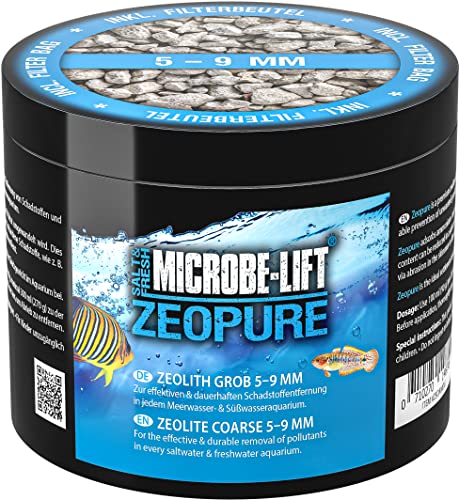 MICROBE-LIFT® - Zeopure | Zeolith Granulat für jedes Meerwasser und Süßwasser Aquarium | Körnung: 5-9 mm | Inkl. Filterbeutel | Reduziert Ammonium, Nitrat & Phosphat | Inhalt: 500 g von MICROBE-LIFT