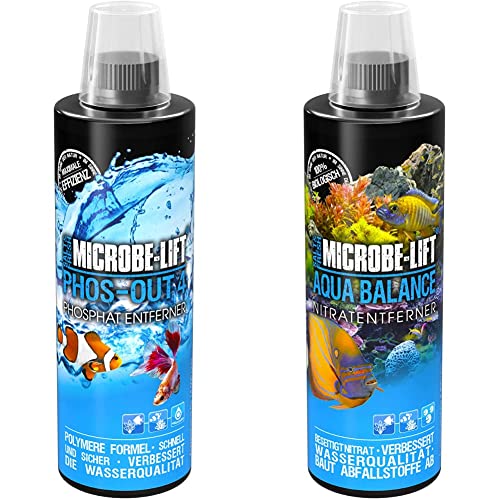 Microbe-Lift® - Phos-Out 4 | Flüssiger Phosphat-Entferner für jedes Meerwasser & Süßwasser Aquarium.473ml & Aqua Balance - reinigt das Aquarium, reduziert die Anzahl der Wasserwechsel,473ml von MICROBE-LIFT