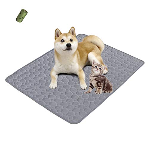 MICROCOSMOS Summer Cooling Mat & Sleeping Pad- Water Absorption Top, Waterproof Bottom, Materials Safe, Easy Carry, EZ Clean. Keep Cooling for Pets, Kids and Adults.（27"x 22"） L von MICROCOSMOS
