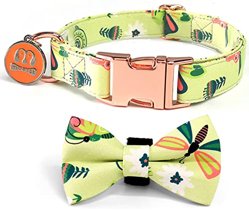 MIDEPET Hundehalsband, Welpen-Hundehalsband mit Fliege, Haustier-Geschenkhalsband für Hunde, kleine, mittelgroße und große Hunde (grüner Schmetterling) von MIDEPET