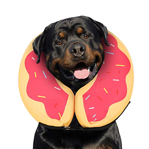 Hunde-Kegelhalsband für nach Operationen, Haustier Aufblasbares Halsband Weich Schutz Recovery Kegel für Große XL Mittlere Kleine Hunde und Katzen, elisabethanisches Hundehals-Donut-Halsband,XL von MIDOG