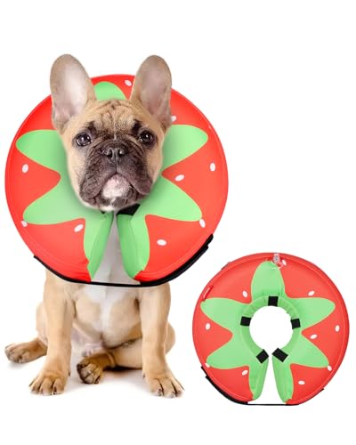 Hundekegelhalsband für kleine, mittelgroße und große Hunde nach Operationen, aufblasbares Hals-Donut-Halsband, weicher schützender Genesungskegel für Hunde und Katzen, alternatives E-Halsband von MIDOG