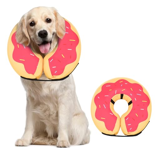 MIDOG Aufblasbares Hundehalsband, Donut-Halsband, Alternative nach Operationen, weicher schützender Genesungskegel für kleine, mittelgroße und große Hunde und Katzen, Welpen, alternatives E-Halsband von MIDOG