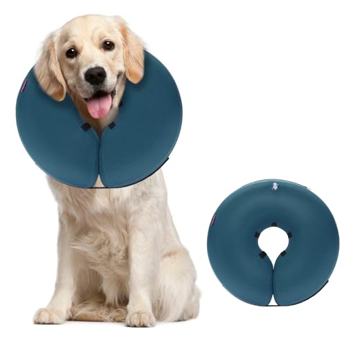MIDOG Aufblasbares Hundehalsband, Donut-Halsband, Alternative nach Operationen, weicher schützender Genesungskegel für kleine, mittelgroße und große Hunde und Katzen, Welpen – alternatives E-Halsband von MIDOG