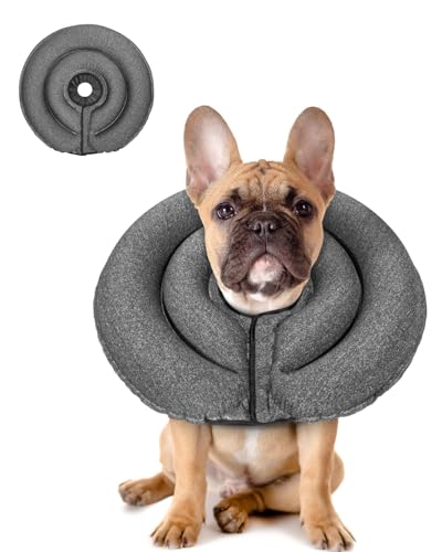 MIDOG Hundekegelhalsband für große, mittelgroße Hunde, weiche, aufblasbare Hundekegel-Alternative nach Operationen, verstellbarer schützender Genesungskegel – Patentiertes alternatives E-Halsband von MIDOG