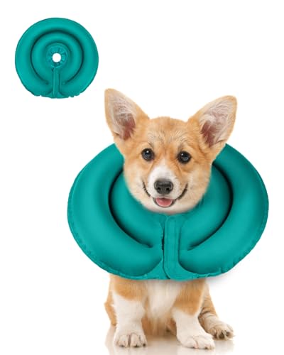 MIDOG Hundekegelhalsband für große mittelgroße Hunde, weiche aufblasbare Hundekegel-Alternative nach Operationen, verstellbarer schützender Genesungskegel - Alternatives E-Halsband blockiert nicht die von MIDOG
