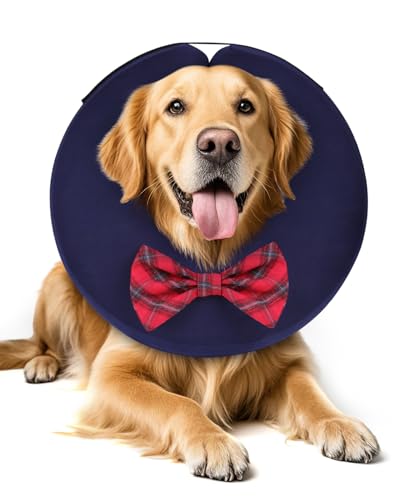 MIDOG Hundekegelhalsband für große mittelgroße Hunde, weiche aufblasbare Hundekegel-Alternative nach Operationen, verstellbarer schützender Genesungskegel – alternatives E-Halsband blockiert nicht die von MIDOG