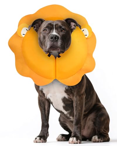 MIDOG Hundekegelhalsband für große mittelgroße Hunde, weiche aufblasbare Hundekegel-Alternative nach Operationen, verstellbarer schützender Genesungskegel – alternatives E-Halsband blockiert nicht die von MIDOG