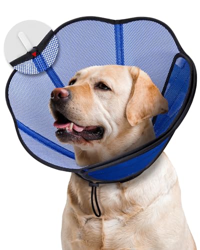 MIDOG Hundekegelhalsband für große und mittelgroße Hunde, weiche Hundekegel-Alternative nach Operationen, verstellbares schützendes Haustier-Genesungshalsband mit PVC-Befestigungsstreifen, leichtes von MIDOG
