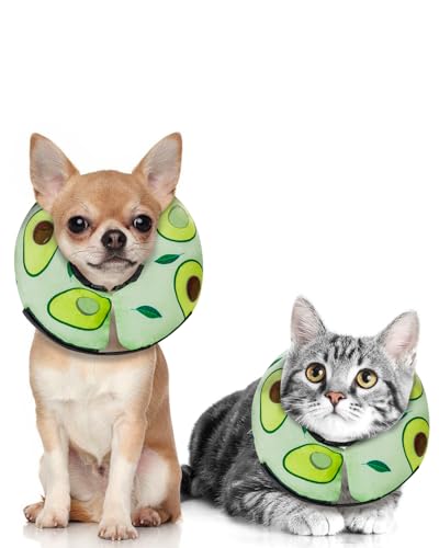 MIDOG Hundekegelhalsband für kleine bis große Hunde nach Operationen, aufblasbares Hals-Donut-Halsband, weicher schützender Genesungskegel für Hunde und Katzen, alternatives E-Halsband, blockiert von MIDOG
