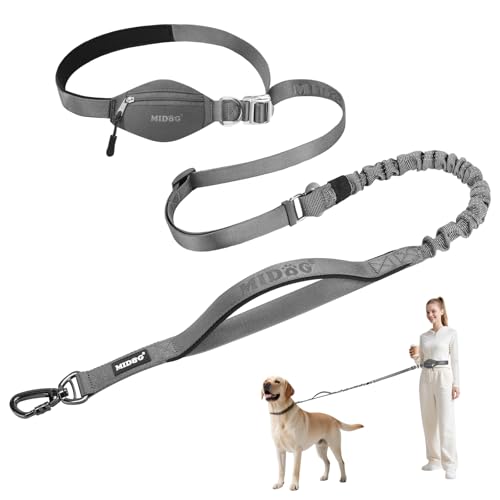MIDOG Hundeleine mit Reißverschluss, 1,2 m - 2,1 m, verstellbare Länge, Taillenleine für Spaziergänge mit dem Hund, multifunktionale Bungee-Hundeleine mit Auto-Sicherheitsgurtschnalle für mittelgroße MIDOG Hundeleine mit Reißverschluss, 1,2 m - 2,1 m, verstellbare Länge, Taillenleine für Spaziergänge mit dem Hund, multifunktionale Bungee-Hundeleine mit Auto-Sicherheitsgurtschnalle für mittelgroße von MIDOG