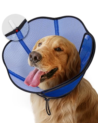 MIDOG Weiches Hundekegelhalsband für große und mittelgroße Hunde, bequeme Alternative für Hundekegel nach Operationen, verstellbare schützende Haustier-Genesungskegel stoppen Lecken, leichte von MIDOG