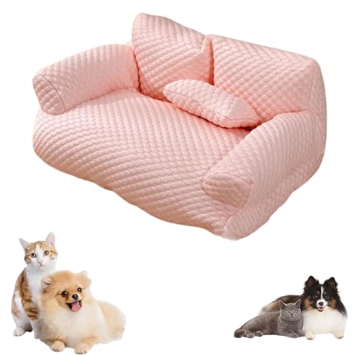 MIGEDY Kühlendes Haustierbett aus Eisseide, atmungsaktiv, waschbar, Schlafsofa for Hunde und Katzen, kühlendes Bett for den Sommer, Schlafen mit Cooler Eisseide for kleine Hunde(Pink,XL) von MIGEDY