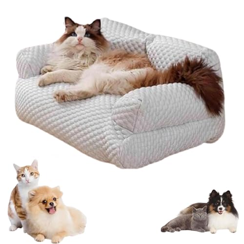 MIGEDY Kühlendes Haustierbett aus Eisseide, atmungsaktiv, waschbar, Schlafsofa for Hunde und Katzen, kühlendes Bett for den Sommer, Schlafen mit Cooler Eisseide for kleine Hunde(Purple,2XL) von MIGEDY