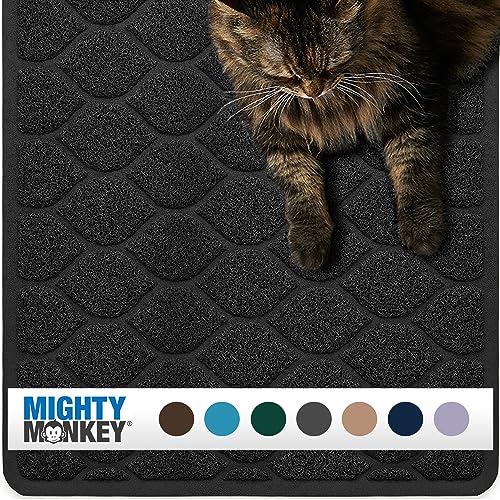 MIGHTY MONKEY Premium Katzenstreu Fangmatte Phthalatfrei Beste Streukontrolle Jumbo XL Größen 88,9 x 58,4 cm Matte fängt Streu ein, leicht zu reinigen, weich auf Kitty Pfoten schwarz MIGHTY MONKEY Premium Katzenstreu Fangmatte Phthalatfrei Beste Streukontrolle Jumbo XL Größen 88,9 x 58,4 cm Matte fängt Streu ein, leicht zu reinigen, weich auf Kitty Pfoten schwarz von MIGHTY MONKEY