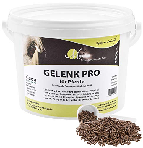 MIGOCKI GELENK PRO – 1,5 kg – mit Glucosamin, Teufelskralle und Muschelfleisch – Für gesunde Gelenke bei Pferden – Pellets getreidefrei 100-Tages-Kur von ANDRÉ MIGOCKI TIERERNÄHRUNG