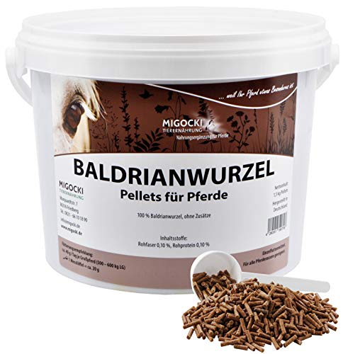 MIGOCKI Baldrianwurzel – 1,5 kg – Für Pferde – Reine Kräuter ohne Zusatzstoffe – Pellets von MIGOCKI