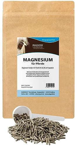 MIGOCKI Magnesium für Pferde mit Tryptophan und Vitamin-B-Komplex - pelletiertes Ergänzungsfuttermittel (1,5 kg Beutel) von MIGOCKI