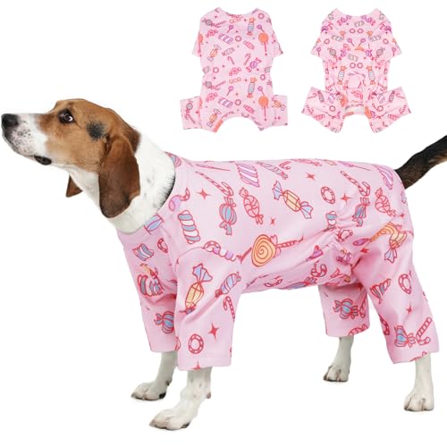 MIGOHI Atmungsaktiver Einteiler für Hunde, Bauchschutz, schützt die Haut und reduziert Haarausfall, dehnbares und leichtes Gewebe, für den Innenbereich, Rosa von MIGOHI