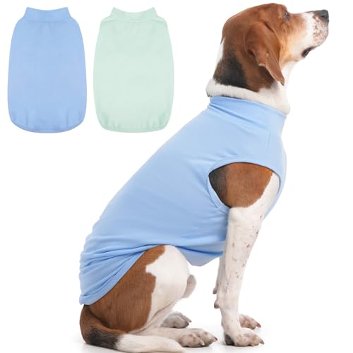 MIGOHI Bequemes Hunde-T-Shirt für mittelgroße Rassen, atmungsaktives Hunde-T-Shirt für Jungen und Mädchen, weiche Hunde-Shirts für Spaziergänge im Park, gegen Haarausfall, Sonnenschutz, Pullover von MIGOHI