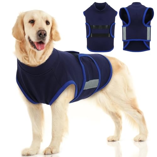 MIGOHI Hunde-Angstlinderungsmantel, bequeme Angstweste für Hunde, verstellbar, beruhigender Wickel für Feuerwerk, Gewitter, Reisen, Trennung, Hunde-Angstjacke für kleine Hunde, Größe L, Marineblau MIGOHI Hunde-Angstlinderungsmantel, bequeme Angstweste für Hunde, verstellbar, beruhigender Wickel für Feuerwerk, Gewitter, Reisen, Trennung, Hunde-Angstjacke für kleine Hunde, Größe L, Marineblau von MIGOHI
