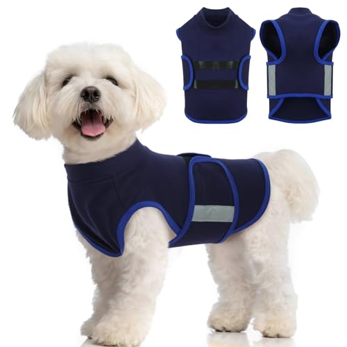 MIGOHI Hunde-Angstlinderungsmantel, bequeme Angstweste für Hunde, verstellbar, beruhigender Wickel für Feuerwerk, Gewitter, Reisen, Trennung, Hunde-Angstjacke für kleine Hunde, Größe M, Marineblau MIGOHI Hunde-Angstlinderungsmantel, bequeme Angstweste für Hunde, verstellbar, beruhigender Wickel für Feuerwerk, Gewitter, Reisen, Trennung, Hunde-Angstjacke für kleine Hunde, Größe M, Marineblau von MIGOHI