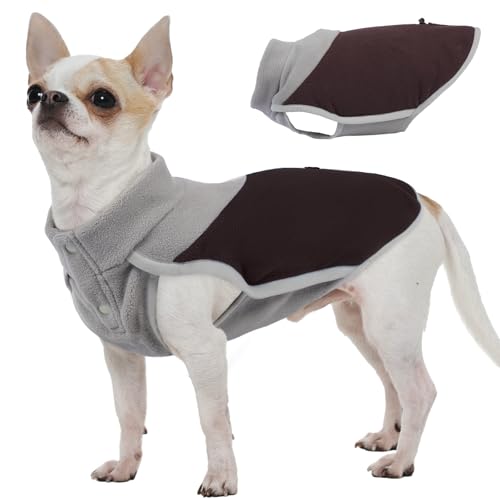 MIGOHI Hunde-Fleeceweste mit Loch für die Leine – weicher Thermo-Pullover, warme Wintermäntel mit verstellbarem Knopfkragen für kleine, mittelgroße und große Hunde, Pullover, Hundejacke, kaltes Wetter MIGOHI Hunde-Fleeceweste mit Loch für die Leine – weicher Thermo-Pullover, warme Wintermäntel mit verstellbarem Knopfkragen für kleine, mittelgroße und große Hunde, Pullover, Hundejacke, kaltes Wetter von MIGOHI