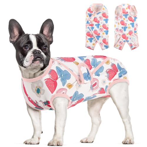MIGOHI Hunde-Genesungsanzug für Damen, atmungsaktiver Genesungsanzug für männliche Hunde, Einteiler für kastrierungsneutrale, leckende Hundebody mit E-Halsband, Alternative für Bauchwunden für kleine, von MIGOHI