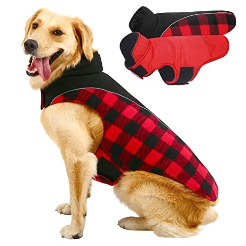 MIGOHI Hunde-Jacke, wendbar, wasserdicht, reflektierend, für kaltes Wetter, Haustierweste für kleine, mittelgroße und große Hunde von MIGOHI