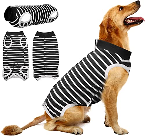 MIGOHI Hunde-Rehabilitationsanzug, Haustier-OP-T-Shirt nach Operationen, für E-Halsband & Kegel-Alternative Schutz-Shirts für Heilung von Bauchwunden, Hautkrankheiten, Anti Licken, Schwarz S von MIGOHI