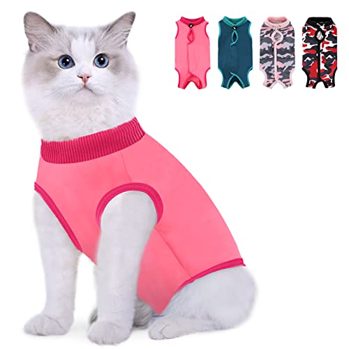 MIGOHI Katzen-Genesungsanzug, Chirurgischer Genesungsanzug für Katze Anti-Lecken, Katzen-Body Suit nach Operationen bei Bauchwunden, Hautkrankheiten, E-Halsband Alternative Kätzchen Onesie für Frauen, von MIGOHI