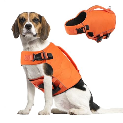 MIGOHI Schwimmweste für kleine Hunde, Orange, Größe L von MIGOHI