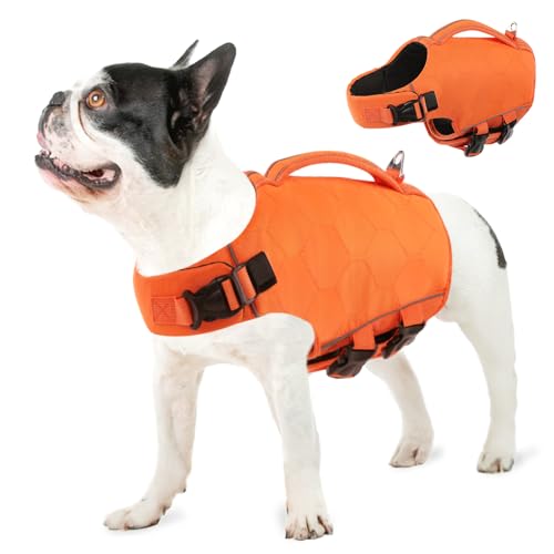 MIGOHI Schwimmweste für kleine Hunde, Orange, Größe M von MIGOHI
