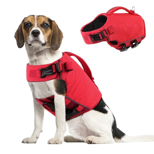 MIGOHI Schwimmweste für kleine Hunde, Rot, Größe L von MIGOHI