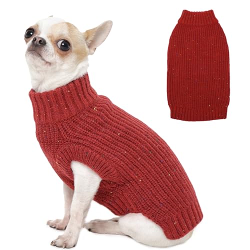 MIGOHI Süßer Hundepullover, ärmellos, gestrickt, für Welpen, weiches Thermo-Stricktuch für Jungen und Mädchen, atmungsaktiv, für alle Jahreszeiten, maschinenwaschbar, Größe XS, Rot MIGOHI Süßer Hundepullover, ärmellos, gestrickt, für Welpen, weiches Thermo-Stricktuch für Jungen und Mädchen, atmungsaktiv, für alle Jahreszeiten, maschinenwaschbar, Größe XS, Rot von MIGOHI