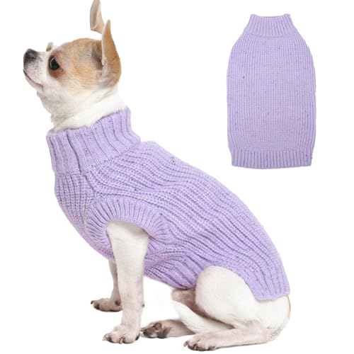 MIGOHI Süßer Hundepullover, ärmellos, gestrickt, für Welpen, weiches Thermo-Stricktuch für Jungen und Mädchen, atmungsaktiv, für alle Jahreszeiten, maschinenwaschbar, XS, Violett MIGOHI Süßer Hundepullover, ärmellos, gestrickt, für Welpen, weiches Thermo-Stricktuch für Jungen und Mädchen, atmungsaktiv, für alle Jahreszeiten, maschinenwaschbar, XS, Violett von MIGOHI